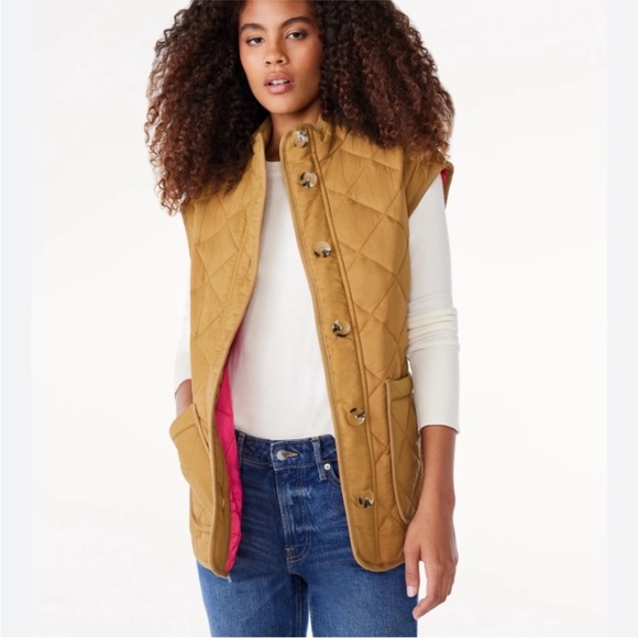 Free Assembly Quilted Vest w/Belt Dijon Sz S - Picture 2 of 16